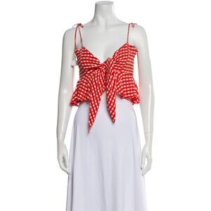 Faithfull the Brand Red Gingham Top